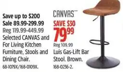 Canadian Tire Canvas luis gas-lift bar stool. brown. offer