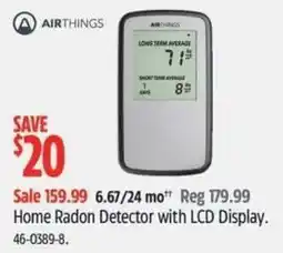 Canadian Tire Airthings home radon detector with lcd display offer