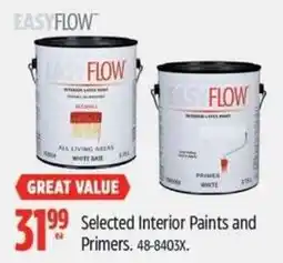 Canadian Tire Easy Flow selected interior paints and primers offer