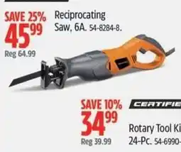 Canadian Tire Reciprocating Saw, 6A. 54-8284-8. offer