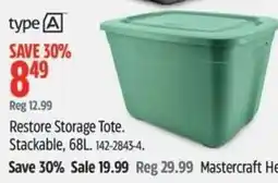 Canadian Tire Type A restore storage tote offer