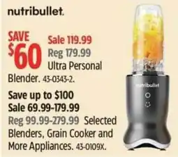 Canadian Tire nutribullet ultra personal blender offer