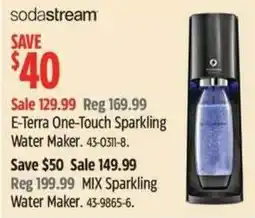 Canadian Tire Sodastream E-Terra One-Touch Sparkling Water Maker offer