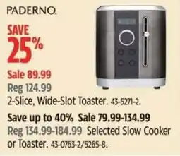 Canadian Tire Paderno 2-Slice, Wide-Slot Toaster offer