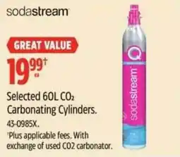 Canadian Tire Sodastream selected 60l co2 carbonating cylinders offer