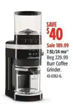 Canadian Tire KitchenAid Burr Coffee Grinder offer