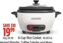 Canadian Tire Black+Decker 6-Cup Rice Cooker offer