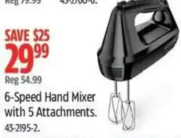 Canadian Tire 6-speed hand mixer with 5 attachments offer