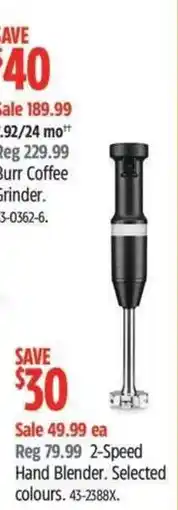 Canadian Tire 2-Speed Hand Blender offer