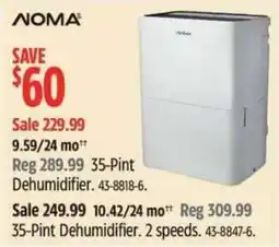 Canadian Tire Noma 35-Pint Dehumidifier offer