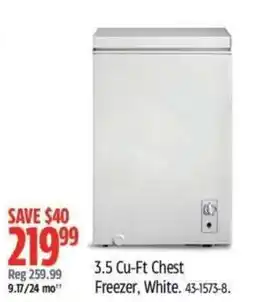 Canadian Tire 3.5 Cu-Ft Chest Freezer, White offer