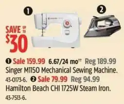 Canadian Tire Singer M1150 Mechanical Sewing Machine offer