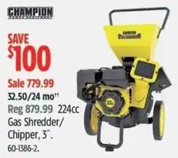 Canadian Tire Champion gas shredder/chipper 3" offer