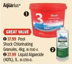 Canadian Tire Aquarius pool shock chlorinating granules offer