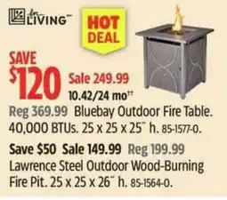 Canadian Tire Bluebay Outdoor Fire Table offer