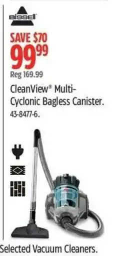 Canadian Tire Bissell CleanView Multi-Cyclonic Bagless Canister offer