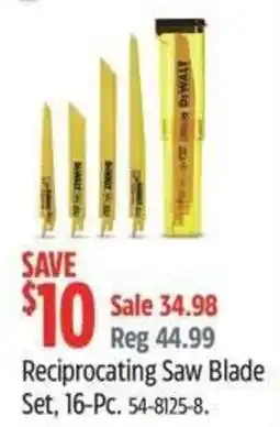 Canadian Tire DeWalt reciprocating saw blade set offer