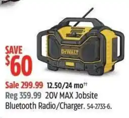 Canadian Tire DeWalt 20V MAX Jobsite Bluetooth Radio/Charger offer