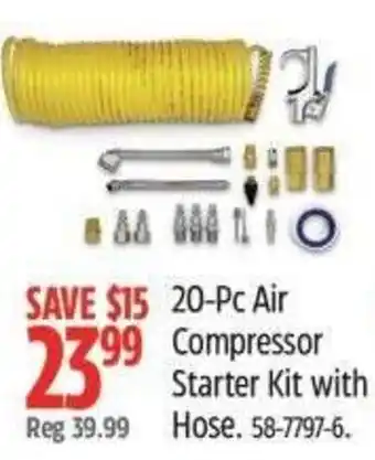 20-Pc Air Compressor Starter Kit with Hose