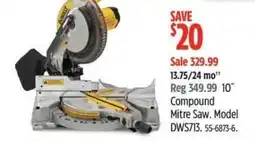 Canadian Tire DeWalt compound mitre saw offer