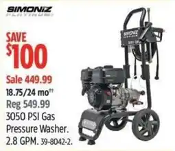 Canadian Tire Simoniz 3050 PSI Gas Pressure Washer offer
