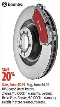 Canadian Tire Brembo uv-coated brake rotors offer