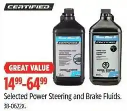 Canadian Tire Certified power steering and brake fluids offer