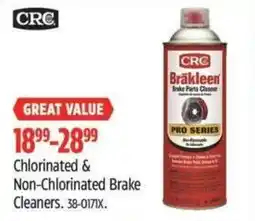 Canadian Tire CRC chlorinated & non-chlorinated brake cleaners offer
