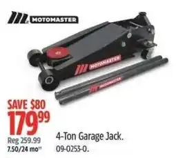 Canadian Tire Motomaster 4-Ton Garage Jack offer