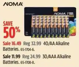 Canadian Tire Noma 40/AA Alkaline Batteries offer