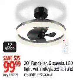 Canadian Tire Globe 20" Fandelier offer