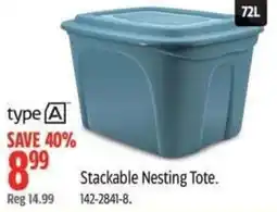 Canadian Tire type A Stackable Nesting Tote offer
