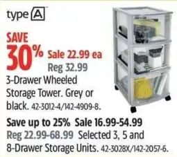 Canadian Tire type A 3-Drawer Wheeled Storage Tower offer
