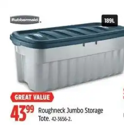 Canadian Tire Rubbermaid Roughneck Jumbo Storage Tote offer