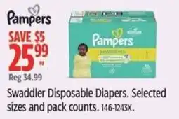 Canadian Tire Pampers Swaddler Disposable Diapers offer