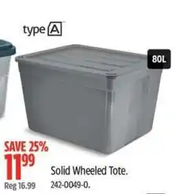 Canadian Tire type A Solid Wheeled Tote offer