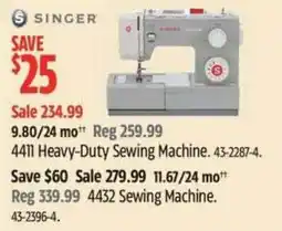 Canadian Tire Singer 4411 Heavy-Duty Sewing Machine offer