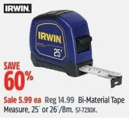 Canadian Tire Irwin bi-material tape measure offer