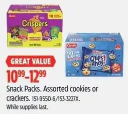 Canadian Tire Great Value snack packs assorted cookies or crackers offer