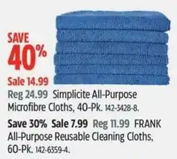 Canadian Tire Simplicite all-purpose microfibre cloths offer