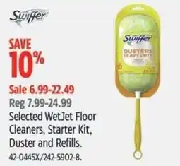 Canadian Tire Swiffer selected wetjet floor cleaners starter kit duster and refills offer