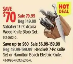 Canadian Tire Sabatier 13-Pc Acacia Wood Knife Block Set offer