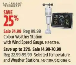 Canadian Tire La Crosse Technology Colour Weather Station with Wind Speed Gauge offer
