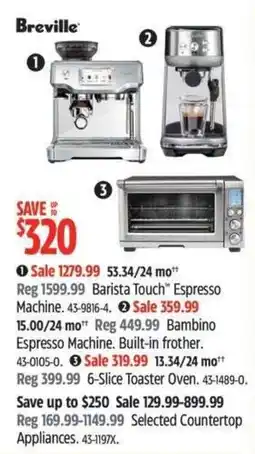 Canadian Tire Breville Barista Touch Espresso Machine offer