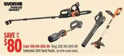 Canadian Tire Worx power share selected 20v yard tools offer