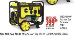 Canadian Tire Champion 3650/4550W Portable Gas Generator offer
