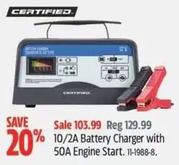 Canadian Tire Certified 10/2A Battery Charger with 50A Engine Start offer
