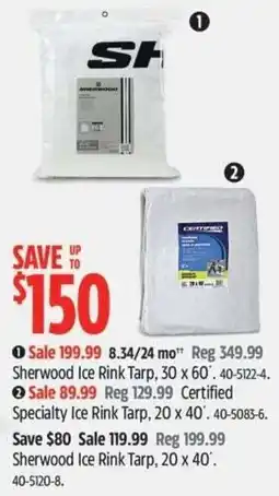 Canadian Tire Sherwood ice rink tarp offer