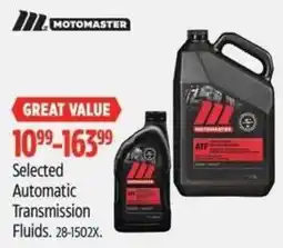 Canadian Tire Motomaster selected automatic transmission fluids offer