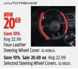 Canadian Tire Autotrends faux-leather steering wheel cover offer